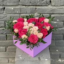 Цветочная композиция из Розы в коробке в Комсомольском Республика Крым