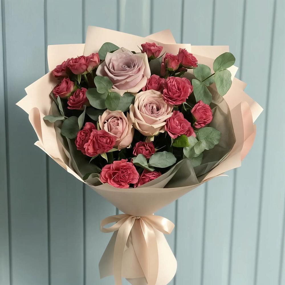 Букет цветов из: Гвоздики и Розы в Комсомольском Республика Крым