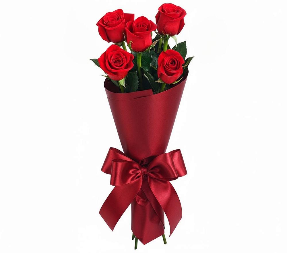 Букет 5 Красных роз Эдлесс Лав в Комсомольском Республика Крым