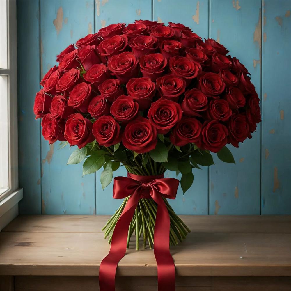 Букет Красные розы Блэк Меджик в Комсомольском Республика Крым