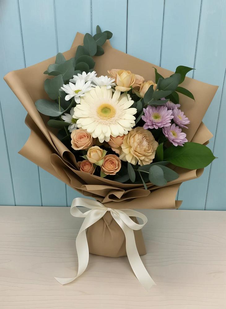 Букет цветов из: Герберы и Хризантемы в Комсомольском Республика Крым