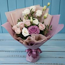 Букет цветов из:  Розы и Лизиантусы #REPLACE_PRED# Комсомольском Республика Крым