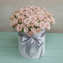 Цветочная композиция из Розы в шляпной коробке #REPLACE_PRED# Комсомольском Республика Крым