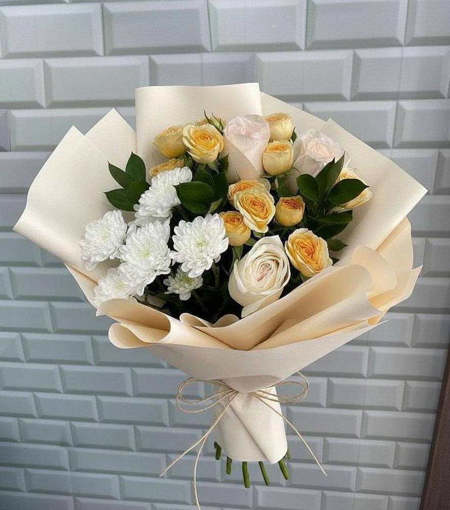 Букет цветов из: Розы и Хризантемы в Комсомольском Республика Крым