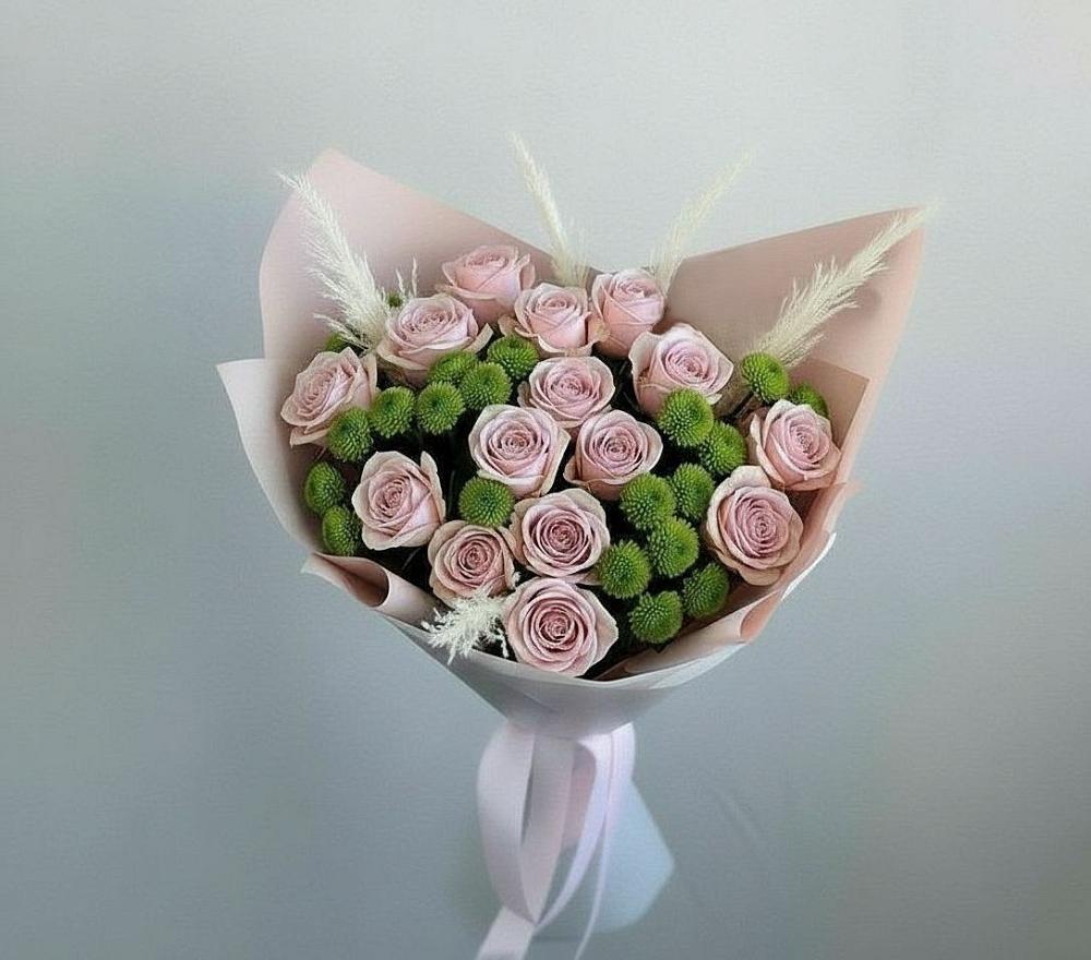 Букет цветов из: Розы и Хризантемы в Комсомольском Республика Крым