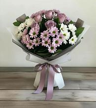 Букет цветов из:  Хризантемы и Розы в Комсомольском Республика Крым