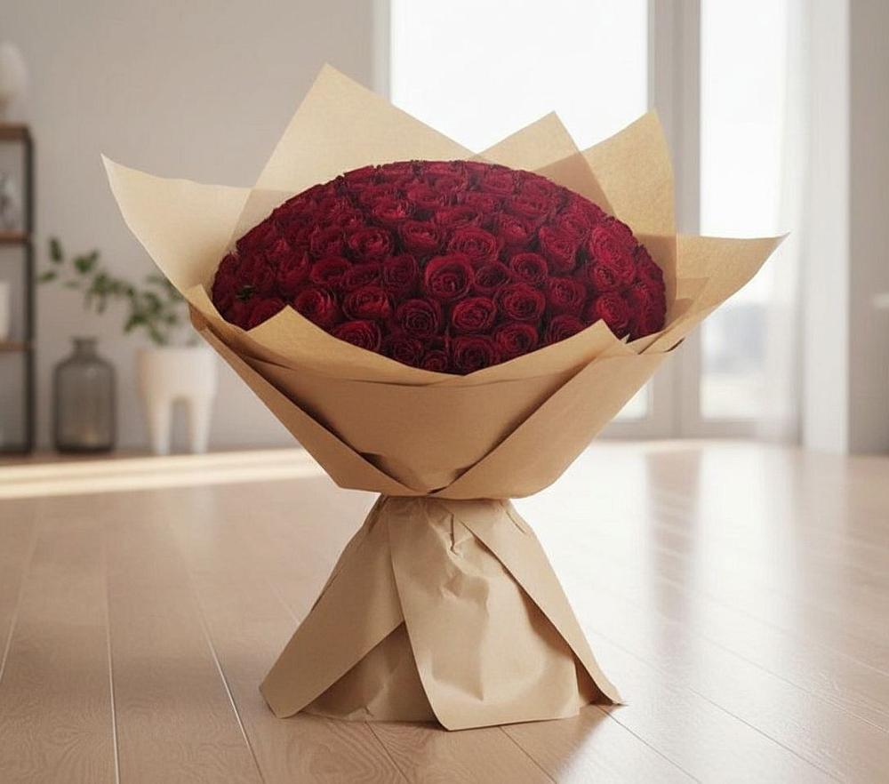 Букет 101 Красная роза в Комсомольском Республика Крым